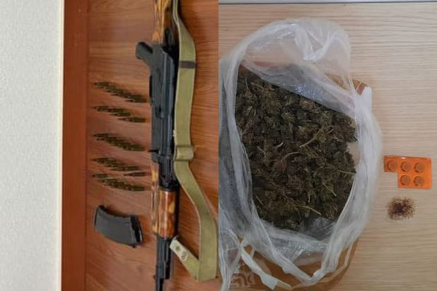 Yevlaxda əməliyyat: Silah-sursat və narkotik aşkarlandı - FOTO