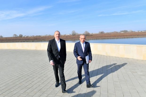 Prezident Neftçalada: İçməli su təchizatı sistemlərinin istismara verilməsi mərasimində