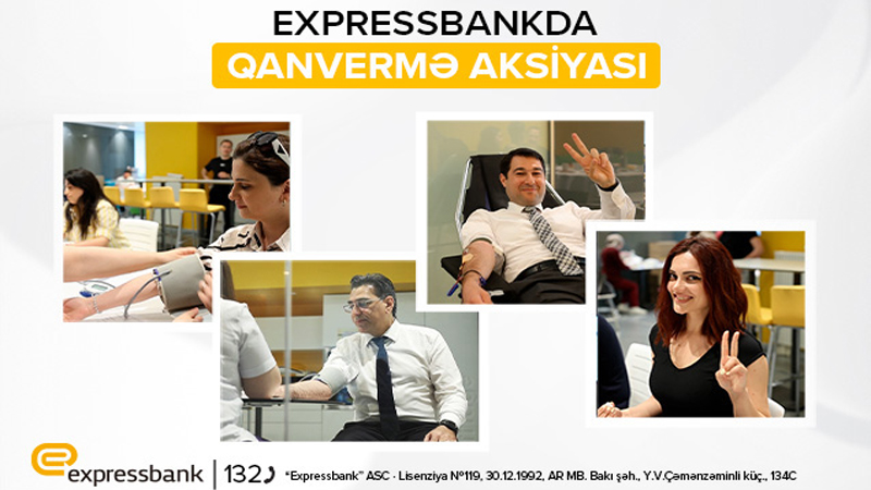 "Expressbank"da qanvermə aksiyası keçirildi