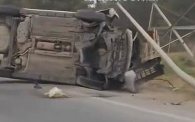 Bakı-Quba yolunda maşın aşdı - Video