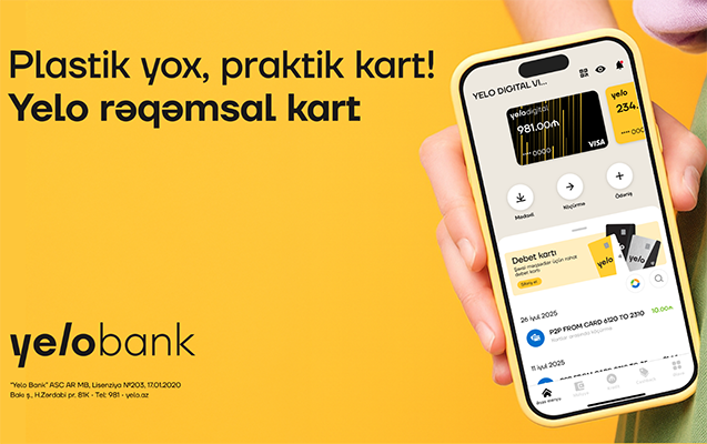 Filiala getmədən ödənişsiz rəqəmsal kart əldə et