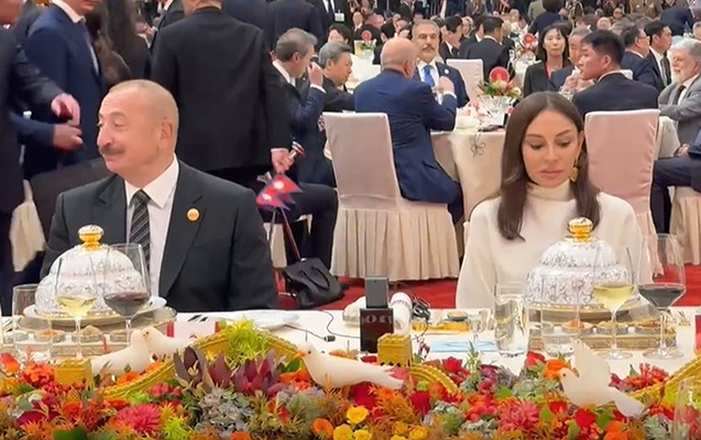 Prezident və xanımı Pekində ziyafətdə iştirak etdi