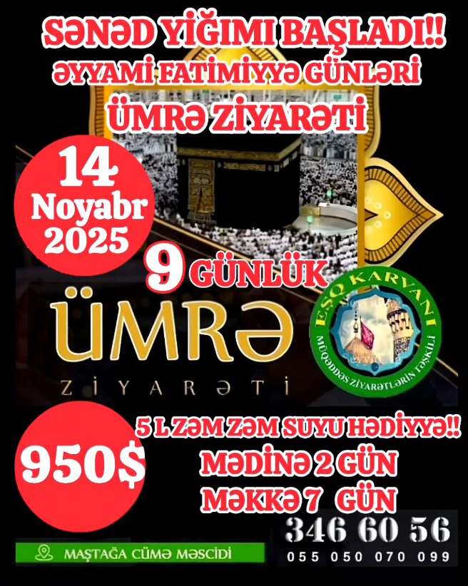 Müqəddəs Ziyarətgahlara qeydiyyat başladı