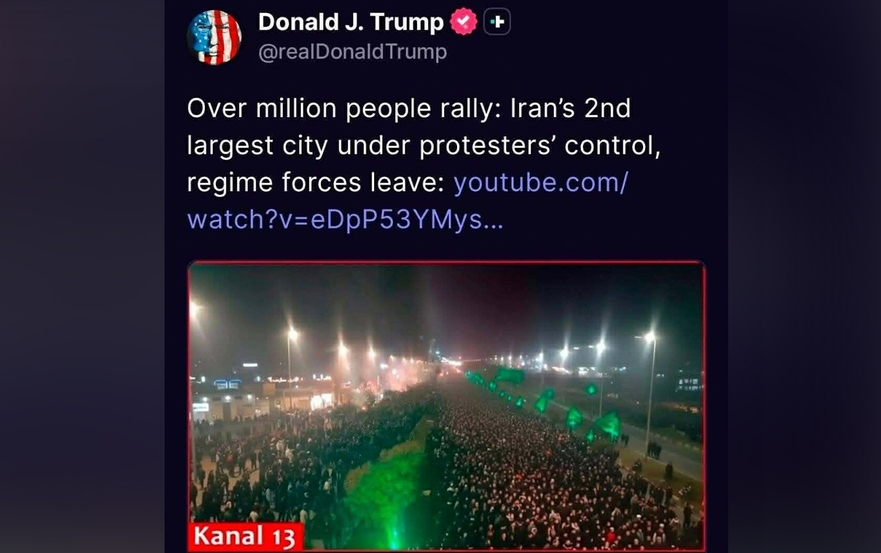 Tramp Azərbaycanın xəbər kanalından video paylaşdı