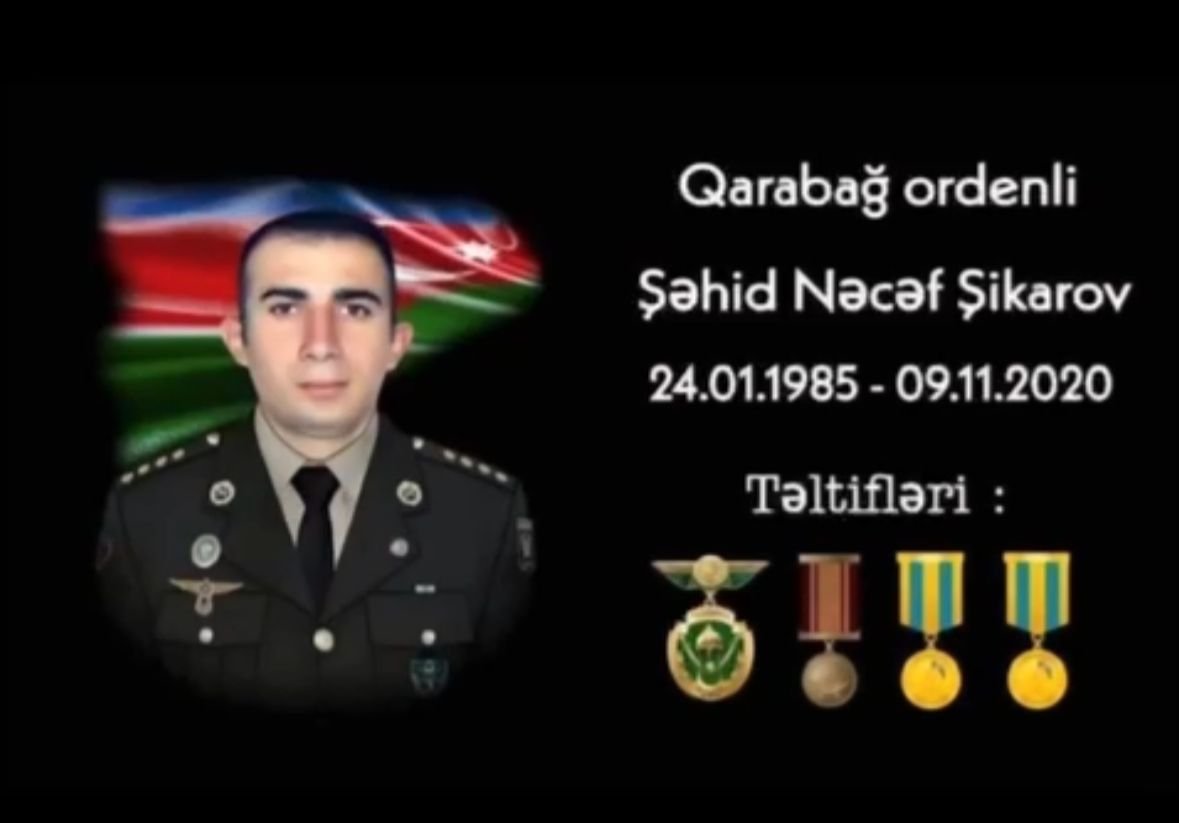 Şəhidlik zirvəsi “Qarabağ” ordenli şəhidimiz Nəcəf Şikar oğlu Şikarov
