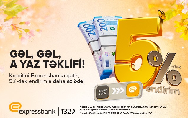 Bu kredit “gəl-gəl” deyir - “Expressbank”dan təklif
