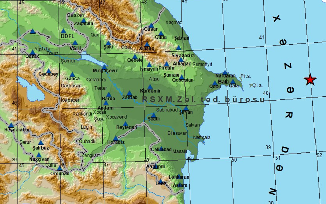 Xəzər dənizində zəlzələ oldu