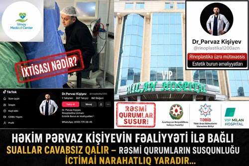 Həkim Pərvaz Kişiyevin fəaliyyəti ilə bağlı suallar cavabsız qalır – rəsmi qurumların susqunluğu ictimai narahatlıq yaradır