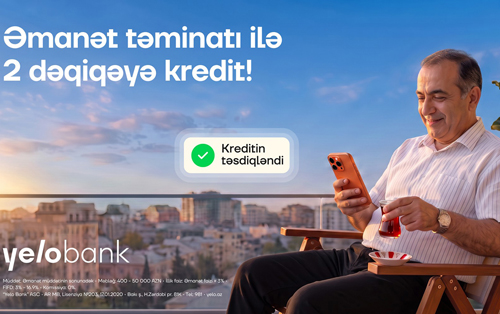Cəmi iki dəqiqəyə əmanət təminatlı kredit!